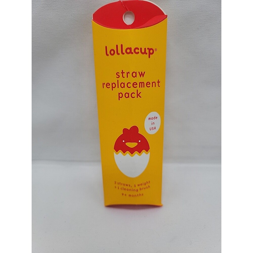 New Lollacup Straw Replacement Pack, 2 Straws Weight & Cleaning Brush